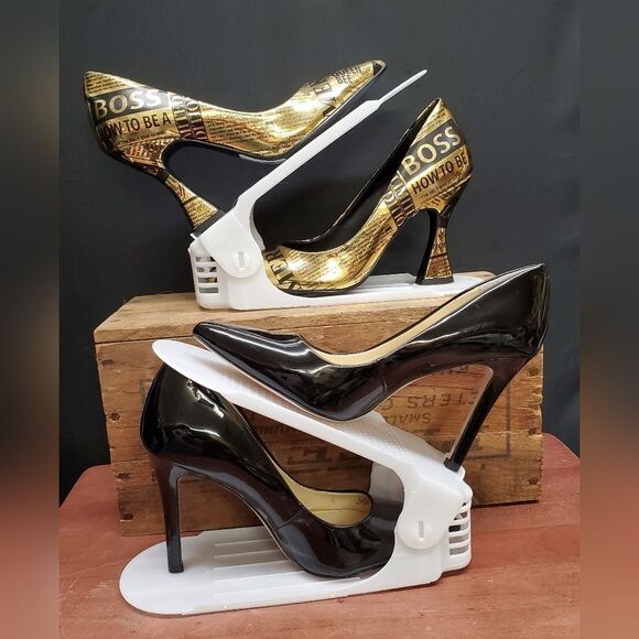 Shoe Space Saver Stacking Organizers in White 12 Pieces. - Picture 2 of 8